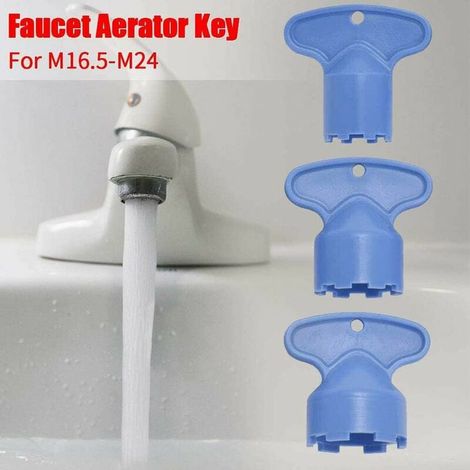 Aérateur Clé, 10 Pièces Outil Clé Aérateur Robinet Cache Aérateur pour M 16.5 18.5 21.5 22.5 24 Aérateurs Cache Clé Aérateur Évier Cuisine MNS (1/4)