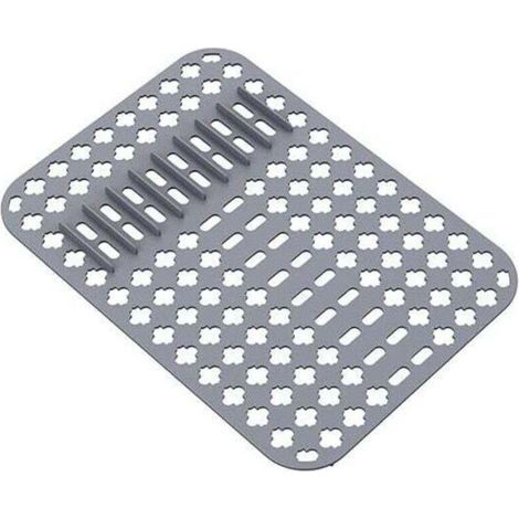 [JAMAIS UTILISÉ] 1pc Tapis d'évier, Tapis de Protection en Silicone, 40X29 CM PVC Cuisine Tapis D'évier Protecteur pour évier et évier avec Trous de Drainage (Gris) (1/4)