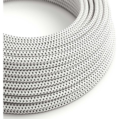 Creative-Cables Cavo elettrico rivestito in tessuto, 2 x 0,75 mm², 50 m, Stracciatella 3D RT14, Rotondo, effetto seta