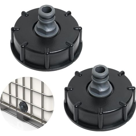 Adaptateur de Bouchon de Réservoir IBC, S60x6 IBC Raccord, 1/2 Pouce Bouchon Trou Filetage, Convient pour Raccorder Le Tuyau de Jardin, Réservoir d'eau de Pluie IBC, Bouchon Cuve 1000L (1/5)