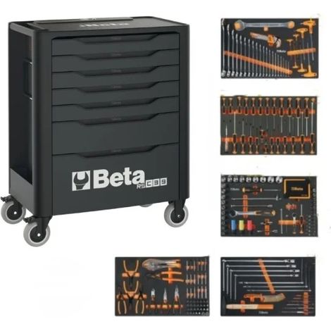 Beta Cassettiera mobile porta attrezzi 7 cassetti con assortimento 285 Pz. 3900 RSC39/7-A VA cod. 039000717 (1/5)