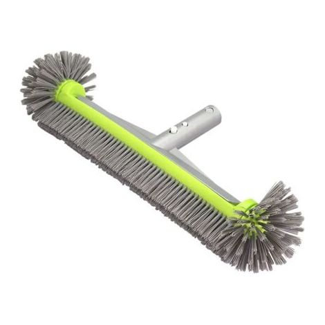 Tête de brosse professionnelle pour piscine avec embout arrondi, dos de brosse robuste en aluminium de 17 pouces pour le nettoyage des parois de la piscine, 7 rangées de poils en nylon de haute qualit (1/5)