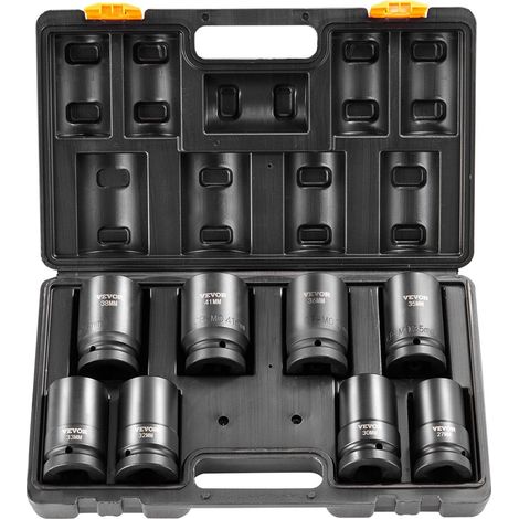 Coffret de 8 douilles à impact 6 pans avec cliquet et embouts de 2,5 cm. (1/5)
