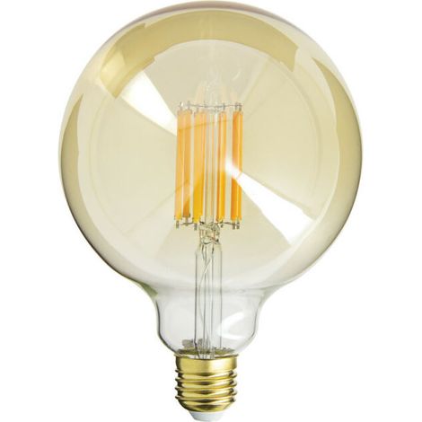 LED-Glas-Design-Flammenlampe mit bernsteinfarbenem Glas, E27-Fassung, 15 W (entspricht 100 W), 1521 lm, warmweißes Licht 2700 K, ideal für Kronleuchter, Wandlampen und Ambientebeleuchtung
