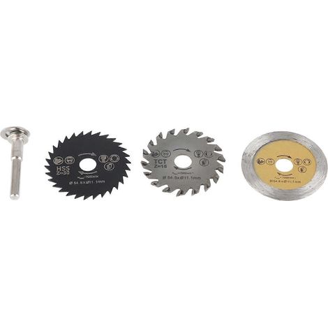 3 lames de scie circulaire pour mini-bois HSS de 54,8 mm, lame de coupe, mandrin pour outil rotatif
