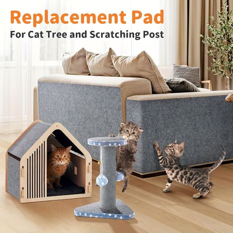 Protection de Canapé Anti-Griffures pour Chat, Tapis Grattoir Adhésif en Feutre, Revêtement Protecteur pour Meubles et Arbre à Chat, Beige Kaki (1/5)