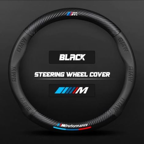 Couvre-volant - O noir - BMW - Fibre de carbone - 37-38 cm - Confortable et résistant