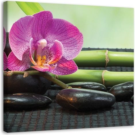 Tableau décoratif Spa Fleurs d'orchidée zen 50x50 (1/5)