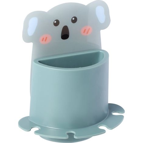 Porte-brosse à dents de dessin animé boîte de rangement de toilette type de mur d'aspiration accessoires de boîte de brosse à dents de salle de bain(Olan koala bleu) (1/5)