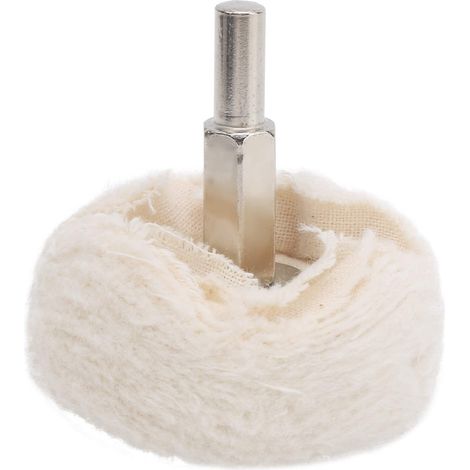 ROUE DE POLISSAGE EN TISSU BLANC COTON OUTILS DE MEULAGE MIROIR AVEC POIGNÉE POUR MÉTAL ACIER INOXYDABLE BIJOUX PLASTIQUE CÉRAMIQUE (Plat 50 mm) (1/5)