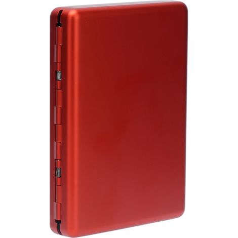Étui à cigarettes en alliage d'aluminium, durable et élégant, fini brillant, parfait pour les voyages et activités en plein air, rouge. (1/5)