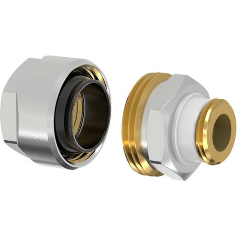 raccord adaptateur Flamco Plus F13080 G 3/4 M x 3/4", pour tube noir, pour laiton nickelé