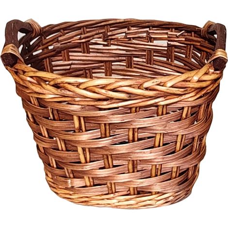 Panier à bûches en osier foncé WERKA PRO 28 x 20 x H. 23 cm