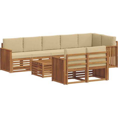 Ensembles de canapés avec coussin 9 pcs Naturel et Beige vidaXL (1/5)