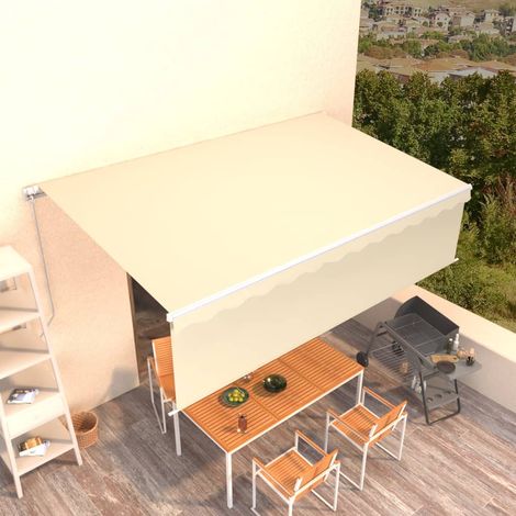 Markise Manuell Einziehbar mit Rollo 5x3 m Creme (1/5)