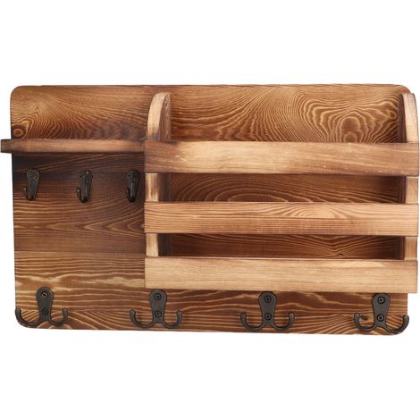 Étagère murale vintage, support de rangement en bois pour salon ou bureau, polyvalente (1/5)