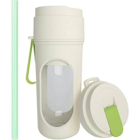 Licuadora portátil recargable por USB de color verde, extractor de jugo de viaje, capacidad de 450 ml, vaso para jugos para amantes de los jugos y entusiastas del fitness. (1/5)