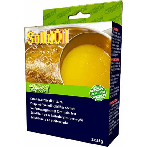 SOLIDIFICATORE DI OLIO FRITTURA 4 BUSTE DA 25Grammi SOLIDOIL AXOR