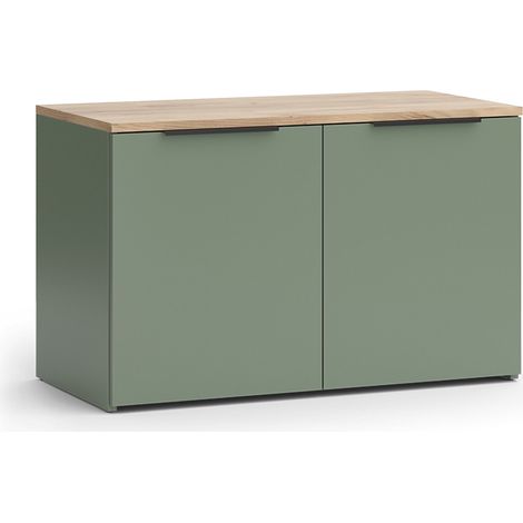 Credenza Wido, Verde, 80 x 50 cm con 2 porte, Vicco