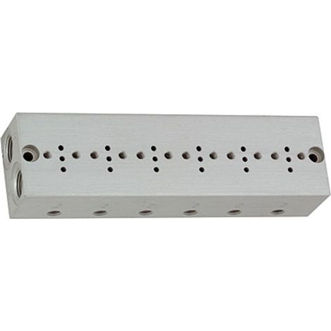 Riegler Reihengrundplatte 6-fach, M5 für Mini-Magnetventile 15 mm (1/2)