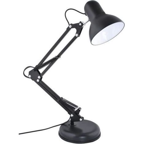 Lampada da scrivania con supporto, colore nero, potenza massima 60 W, attacco E27 (1/5)