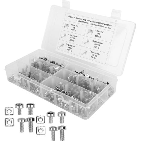 Lot de 100 écrous cage M5/M6 et vis de fixation pour bateau, voiture, camion - Accessoire pratique (1/5)