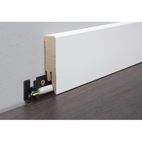 Kronoflooring Fußleiste 260 cm 70 x 17 mm Uni weiß gefast Sockelleiste