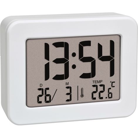 TFA Dostmann 60.2044.02 Quarz Wecker Weiß Alarmzeiten 1