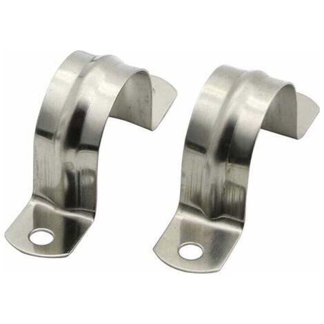 60mm/2.36" 2pcs Pipe Clamp 304 Stainless Steel Pipe Clips U-Shaped Pipe Straps Saddle ClipTwo-Hole Tube Strap Tension Clips Hose Clamp (1/4)