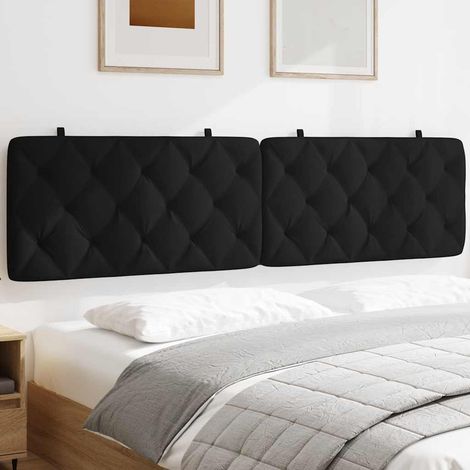 vidaXL Cabecero de cama acolchado terciopelo negro 200 cm (1/5)