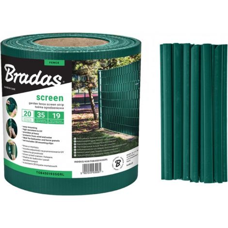 Zaunband 19cmx35m grün Zaun- Palisadenband Sichtschutz Lärmschutz BRADAS 0261 (1/5)