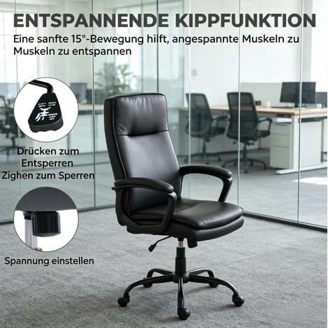 MEUBLIV Sedia da ufficio 66x70x109-119 cm nera – schienale inclinabile (1/5)