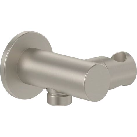 Support mural pour douchette avec raccordement VILLEROY ET BOCH Universal Showers rond nickel brossé