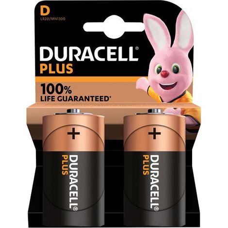 Duracell D Cell Plus Power +100% Batteries 2 Pack