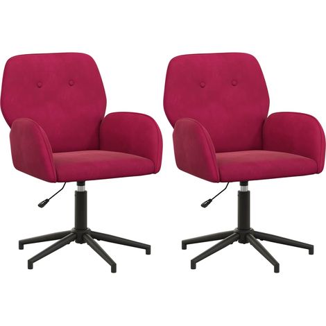 Chaises de bureau pivotantes 2 pc 54 x 55 x 90 cm Bordeaux vidaXL (1/5)