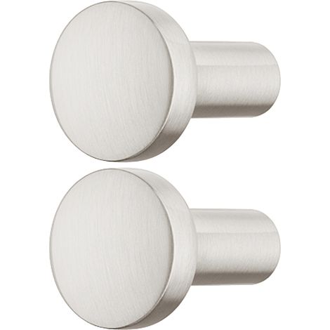 2x Bouton de meuble rond Ø 20mm en alliage zingué Placard Tiroir Porte Poignée Elegant Design Cuisine Salle de bain, gris nickelé brossé