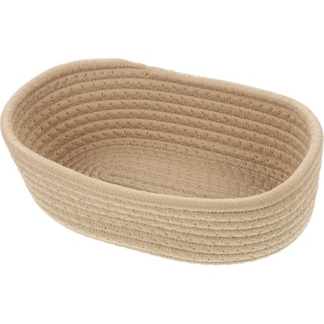 Panier Tressé De Rangement Moyen En Coton Tissé, Couleur Kaki, Pour Organisation De Bureau Et Maison, Panier Décoratif Polyvalent (1/5)