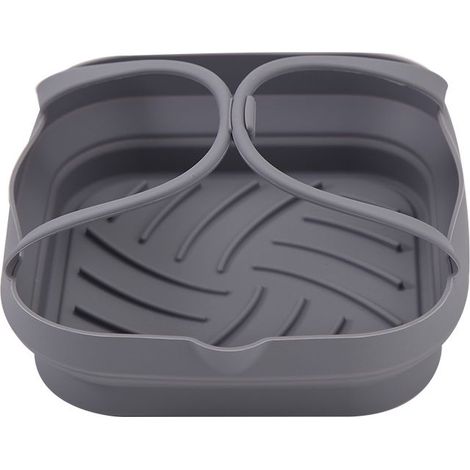 Tapis de gril pour friteuse à air en silicone, 20cm avec poignée, moule de cuisson carré, pliable, ustensile de cuisine écologique (1/5)