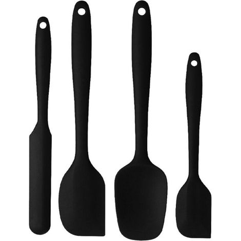 Spatules Silicone Qualité Supérieure Lot de 4 Résistantes Jusqu'à 315°C Sans Couture Antiadhésives Parfaites pour Cuisine et Pâtisserie - (1/4)