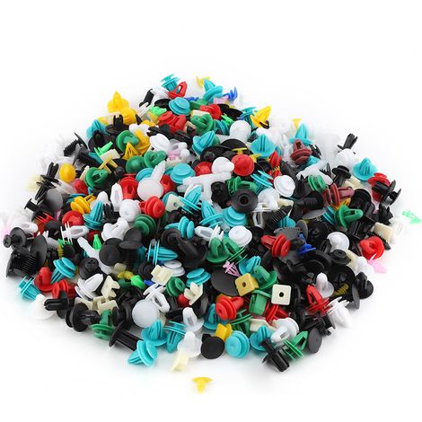 Kit de 500 clips et rivets plastiques pour fixation de garnitures de portière et pare-chocs, 30 tailles variées, pinces de retenue auto (1/5)