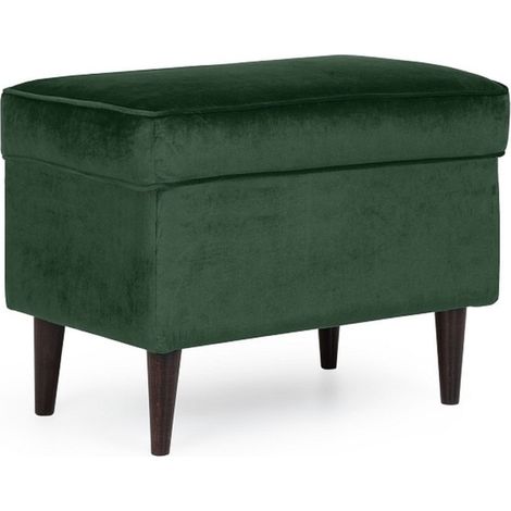 Pouf design velours vert et wengé Havo