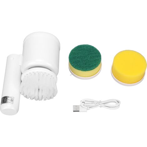 Brosse à récurer électrique rotative portable avec têtes de rechange pour salle de bain baignoire douche carrelage (1/5)
