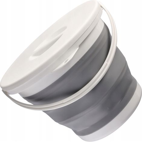 Cubo plegable de 5 litros con tapa. Cubo universal para pesca y turismo.