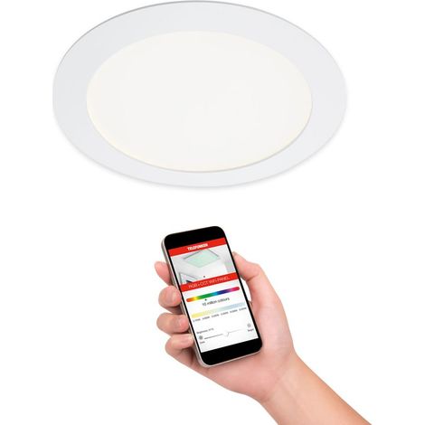 LED Einbauleuchte Smart WiFi App Steuerung Bluetooth 12 W weiß Metall Telefunken