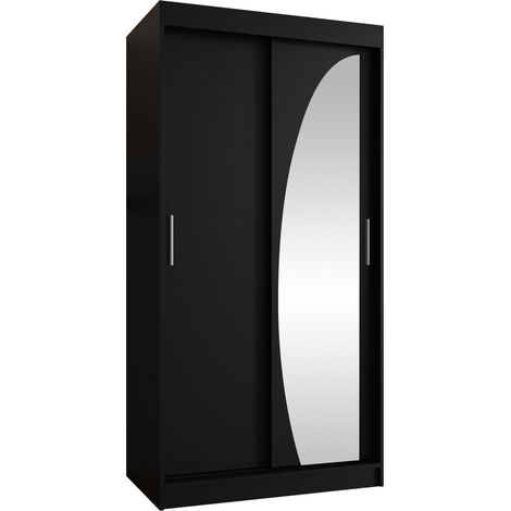 Armario Hartford 498, Negro, 200x100x62cm, Puertas de armario: Correderas, Número de estantes: 0