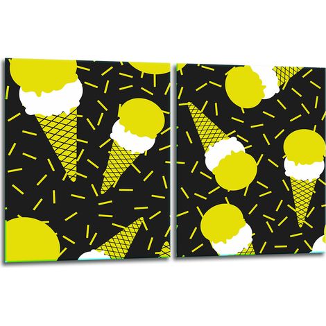 2 plaques de protection en verre pour cuisinière, motif 40x52 (1/5)