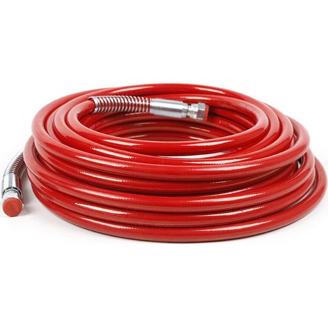 15m Faserschlauch für Airless Farbspritzgerät Hochdruckschlauch 3300 Bar Rot Airless-Spritzgerät Schlauch Hochdruck-Rohrverschraubungen (1/5)