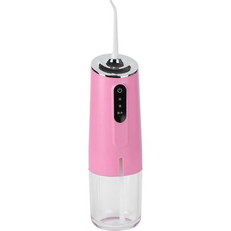 Tragbare Mundspülung mit 3 Modi, USB-Ladefunktion, 240 ml Wassertank, 4 Düsen, wasserdicht, pink (1/5)
