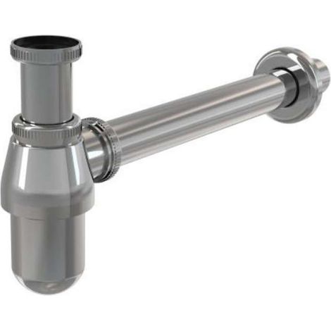 Alcadrain Siphons - Siphon de lavabo, diamètre 32 mm avec écrou de trop-plein, métal A431 (1/2)