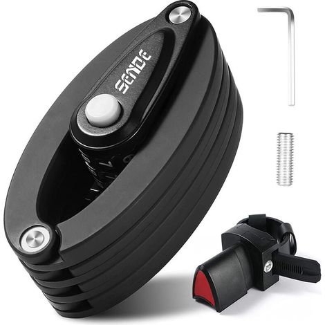 Candado para bicicleta plegable, candado de combinación de 4 dígitos, nivel de seguridad 6, candado plegable resistente para bicicleta, candado para bicicleta de 85 cm, candado para bicicleta con sopo (1/4)